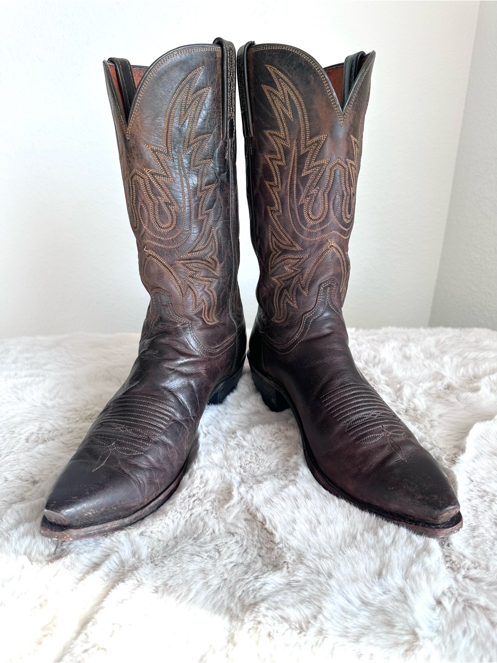 LUCCHESE Corbin Mad Dog Goat Cowboy Boots N1556 size 10.5 D